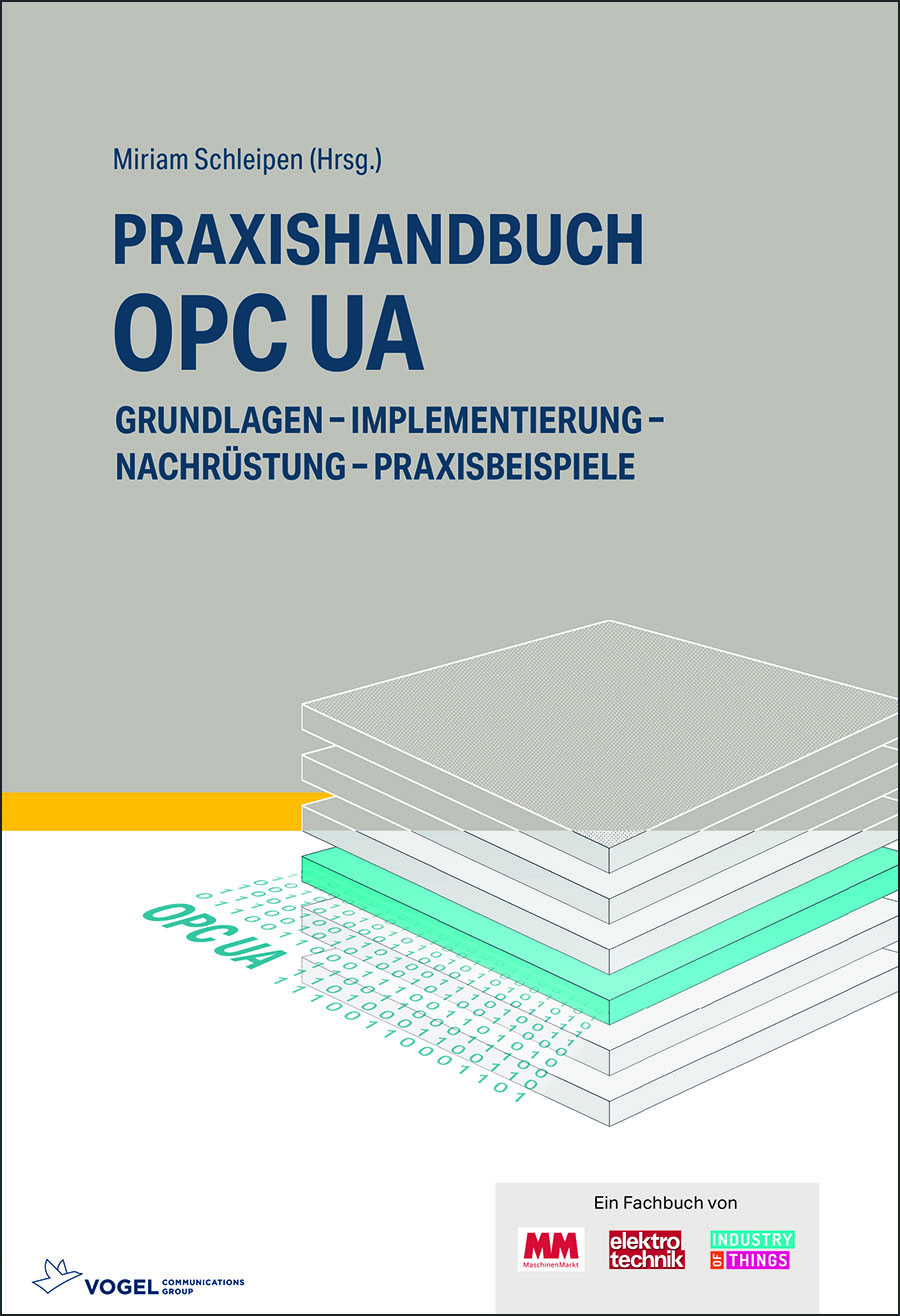 3454DTzMdzuOL3XIL Cover des Buchs Praxishandbuch OPC UA der Autorin Miriam Schleipen (Hrsg.)