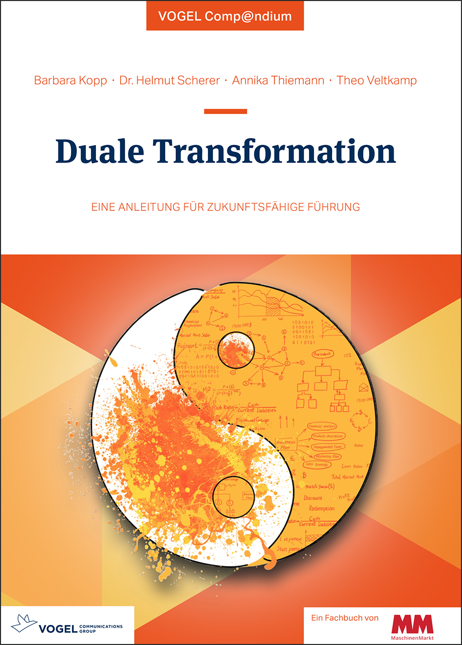 Cover des Buchs Duale Transformation der Autoren Barbara Kopp, Dr. Helmut Scherer, Annika Thiemann, Theo Veltkamp