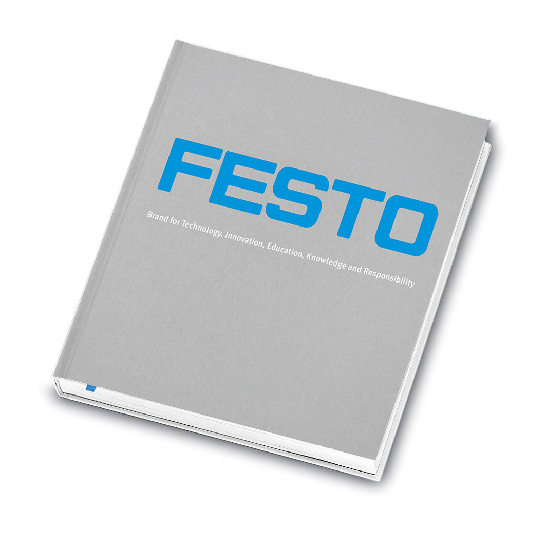 3507_3d Cover des Buchs Festo - Brand for Technology, Innovation, Education, Knowledge and Responsibility der Autoren Dr. Wilfried Stoll (Hrsg.) und Patricia Piekenbrock
