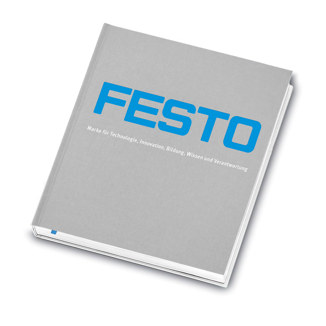 3506_3d Cover des Buchs Festo - Marke für Technologie, Innovation, Bildung, Wissen und Verantwortung der Autoren Dr. Wilfried Stoll (Hrsg.) und Patricia Piekenbrock